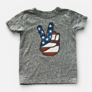 Crewcuts T-Shirt with American Flag/Peace Sign Graphic